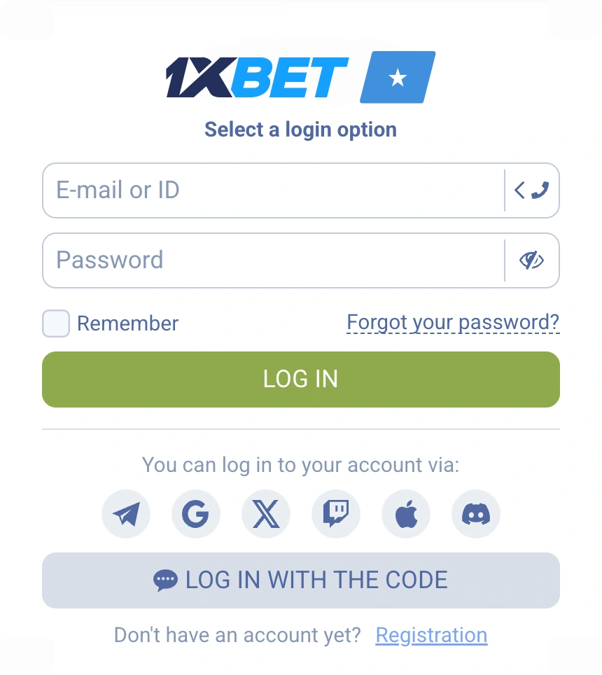 1xBet login Somalia